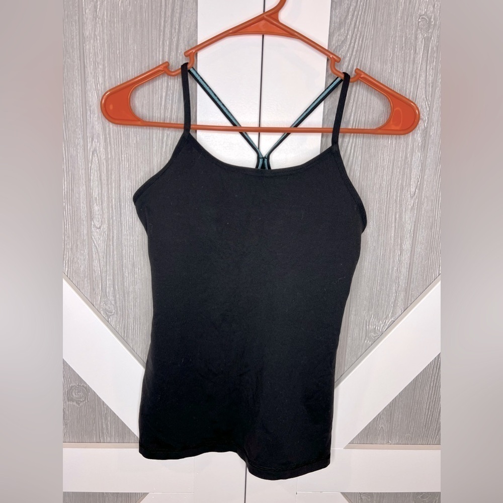 D12.8 Ivivva Girls Black Tank Top Yoga Gym Running Workout Cute 12” Ptp
